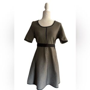 Elegant Black and Cream Patterned Dress